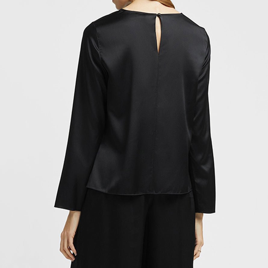 Silk Blouse For Women Long Sleeve Pure Office Work Silk Shirts