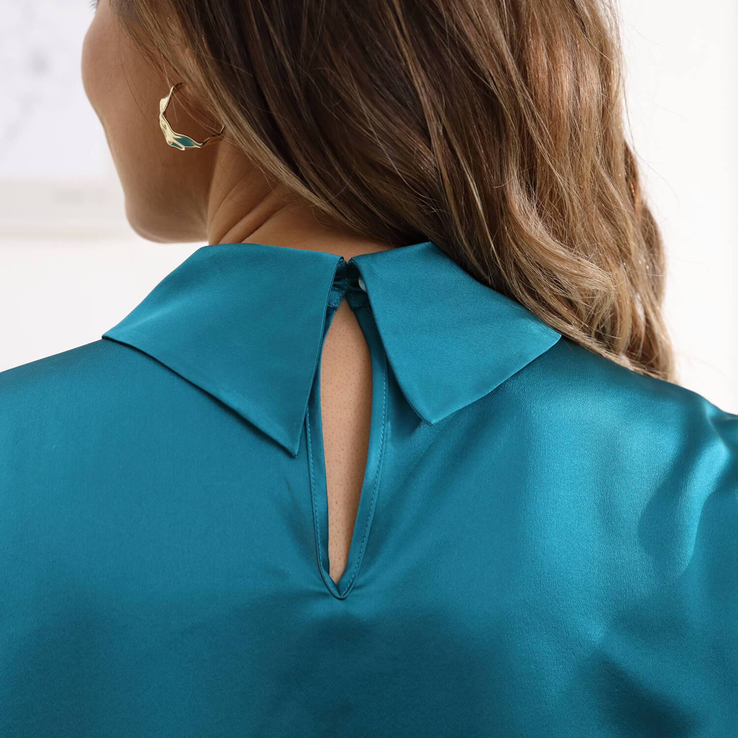 Silk Blouses For Women 100% Stand Collar Office Silk Shirts