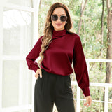 Silk Blouses For Women 100% Stand Collar Office Silk Shirts