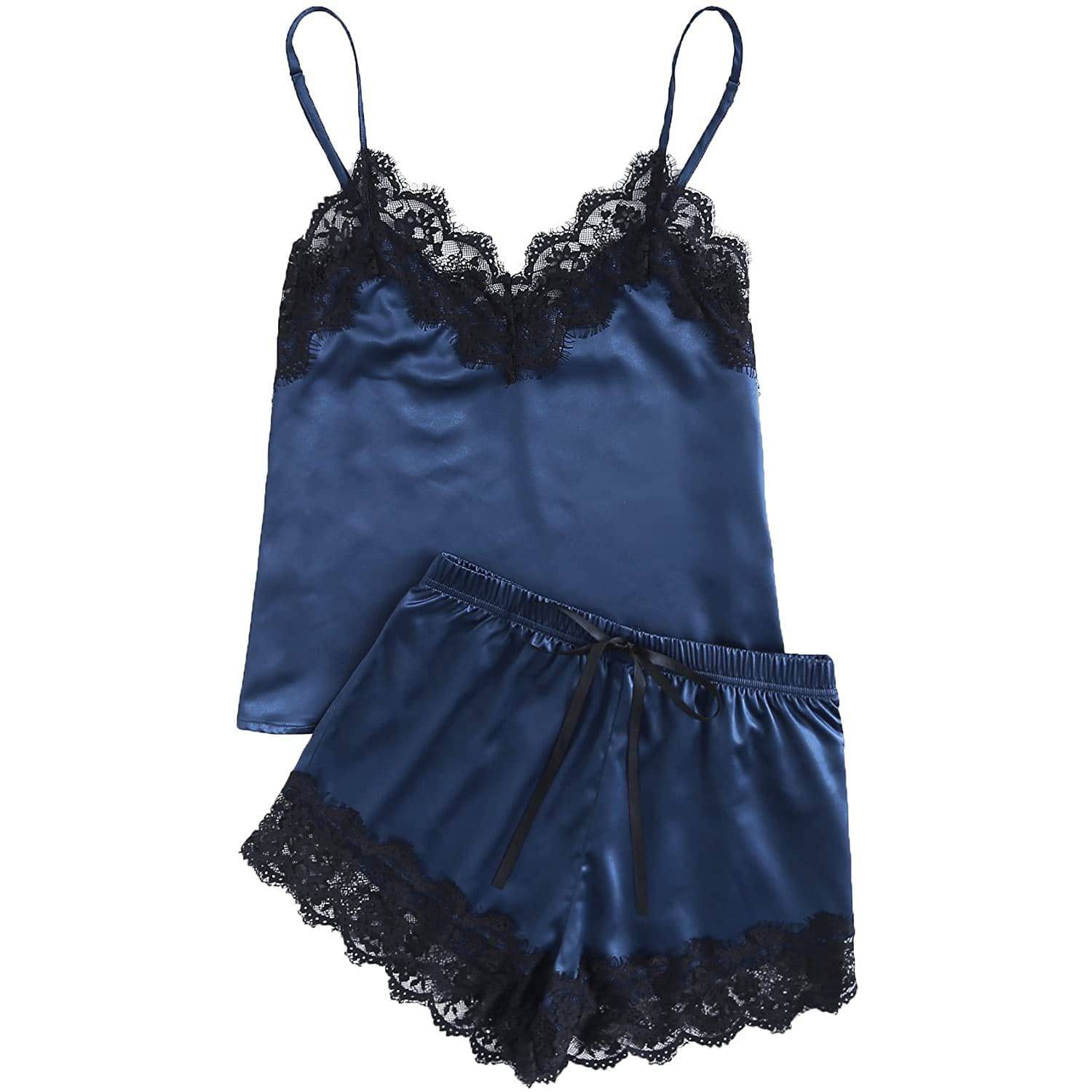 Lace Silk Camisole Set 100% Mulberry Silk Cami Sleep Set
