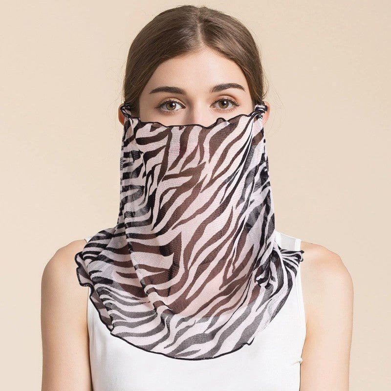Silk Floral Printed Neck Gaiter Silk Face Masks Scarf for Women