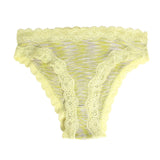 Silk panties women's lace ribbed mulberry silk mid - waist briefs
