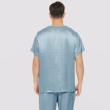 Mens Short Silk Pajama Set Silk Two Piece V Neck Silk Sleepwear