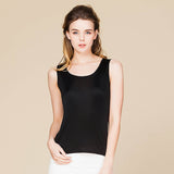Silk Vest Mulberry Silk Sleeveless Bottoming Shirt Women's Top Black XS