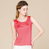 Silk Vest Mulberry Silk Sleeveless Bottoming Shirt Women's Top Red XS