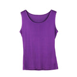 Silk Vest Mulberry Silk Sleeveless Bottoming Shirt Women's Top Purple XS