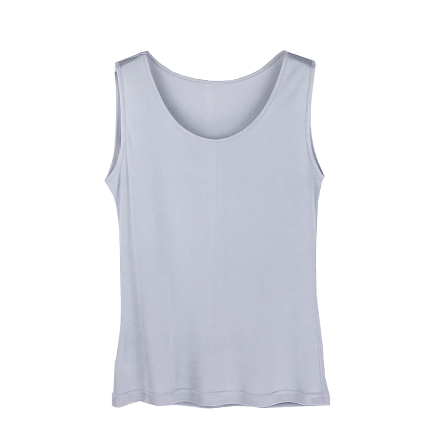 Silk Vest Mulberry Silk Sleeveless Bottoming Shirt Women's Top Silver gray XS