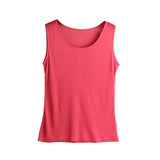 Silk Vest Mulberry Silk Sleeveless Bottoming Shirt Women's Top Red XS