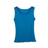 Silk Vest Mulberry Silk Sleeveless Bottoming Shirt Women's Top Blue XS
