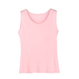 Silk Vest Mulberry Silk Sleeveless Bottoming Shirt Women's Top Light Pink XS