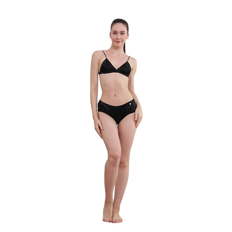 Comfortable Silk Underwear Soft Women's Silk Panties Black S