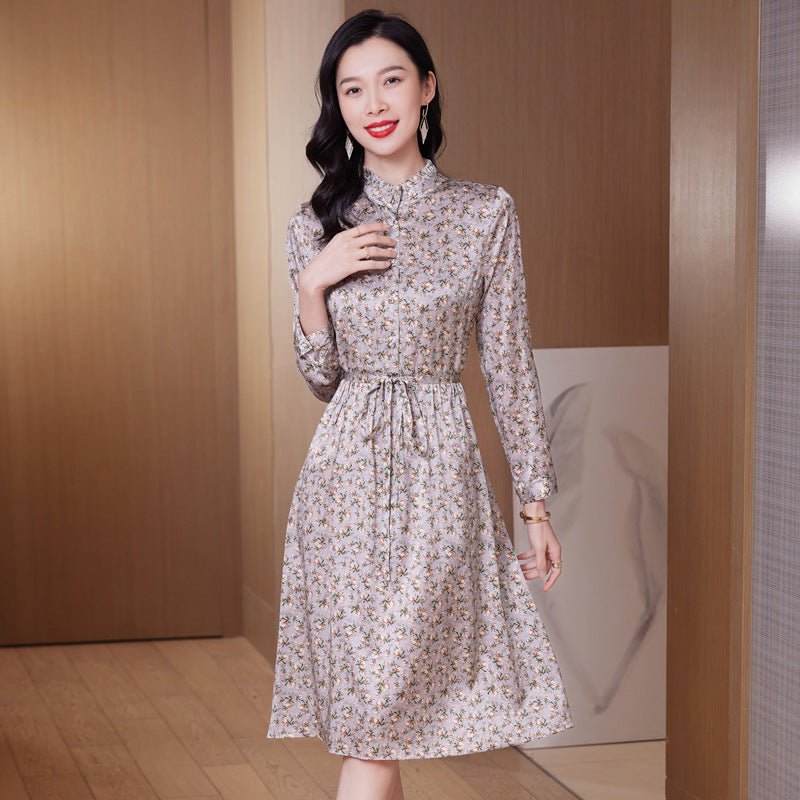 Summer Silk Floral Dress Printed Formal Wedding Guest Party Dresses
