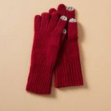 Touchscreen Cashmere Gloves Unisex Ribbed Cashmere Gloves