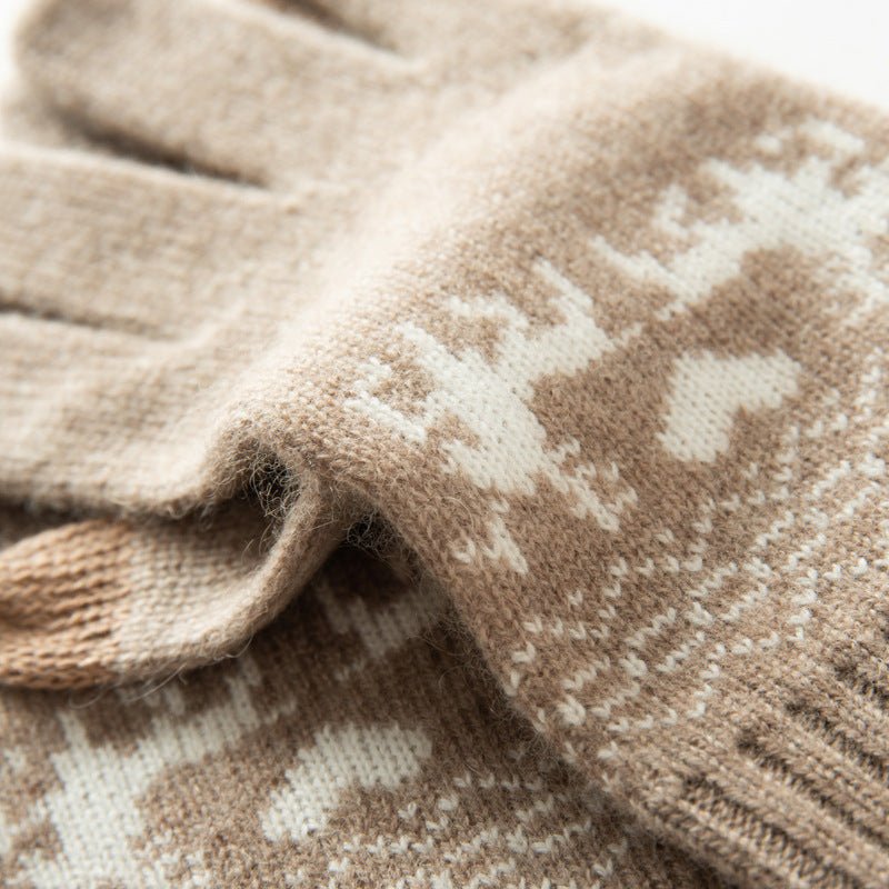 Warm Stretchy Cashmere Knit Gloves for Women Winter Cashmere Glove for Running Hiking