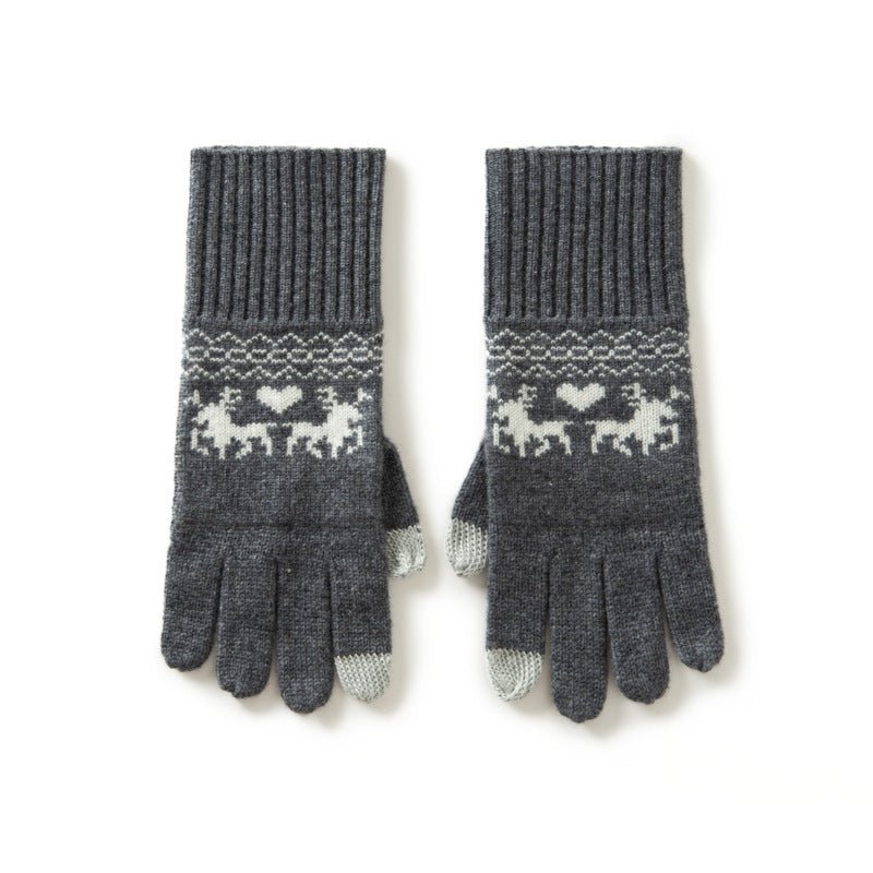 Warm Stretchy Cashmere Knit Gloves for Women Winter Cashmere Glove for Running Hiking