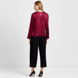 Women Pullover Long Sleeve Pure Mulberry Silk Blouse