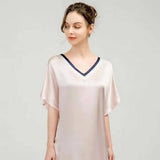 Women Pure Silk Nightdress V Neck 100% Silk Sleepwear