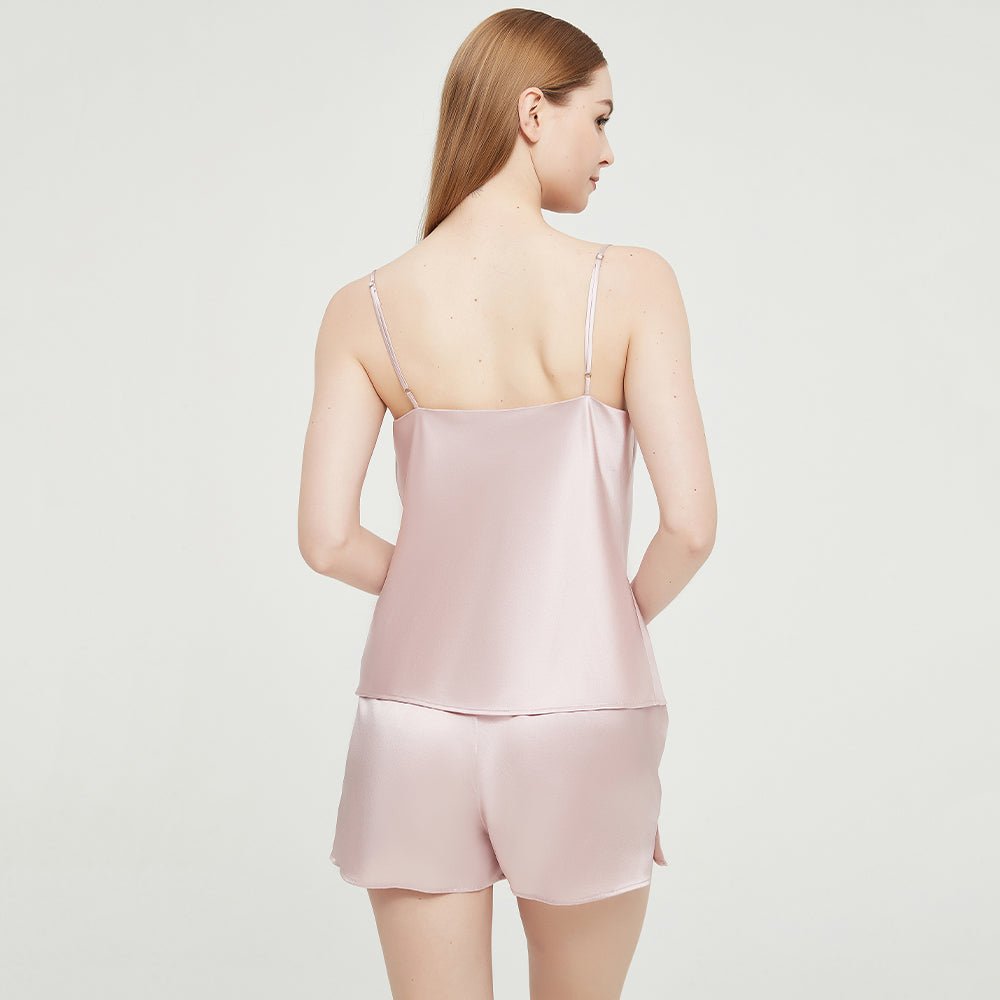 Women Silk Cami Set 100% Cowl Neck Silk Camisole Set