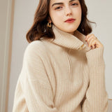 Womens Cashmere Half Zip Sweater Waffle Knit Polo Cashmere Sweater Beige XS