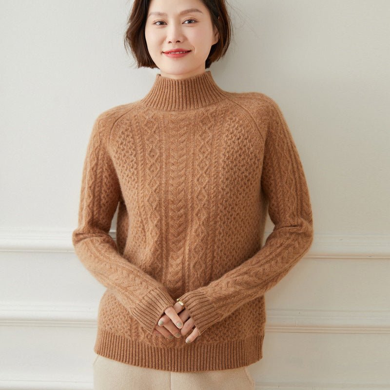 Womens Cashmere Sweater Turtleneck Cable - Knit Cashmere Blouses Cashmere Tops