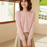 Womens Boat Neck Cashmere Sweater Long Sleeve Cashmere Pullover