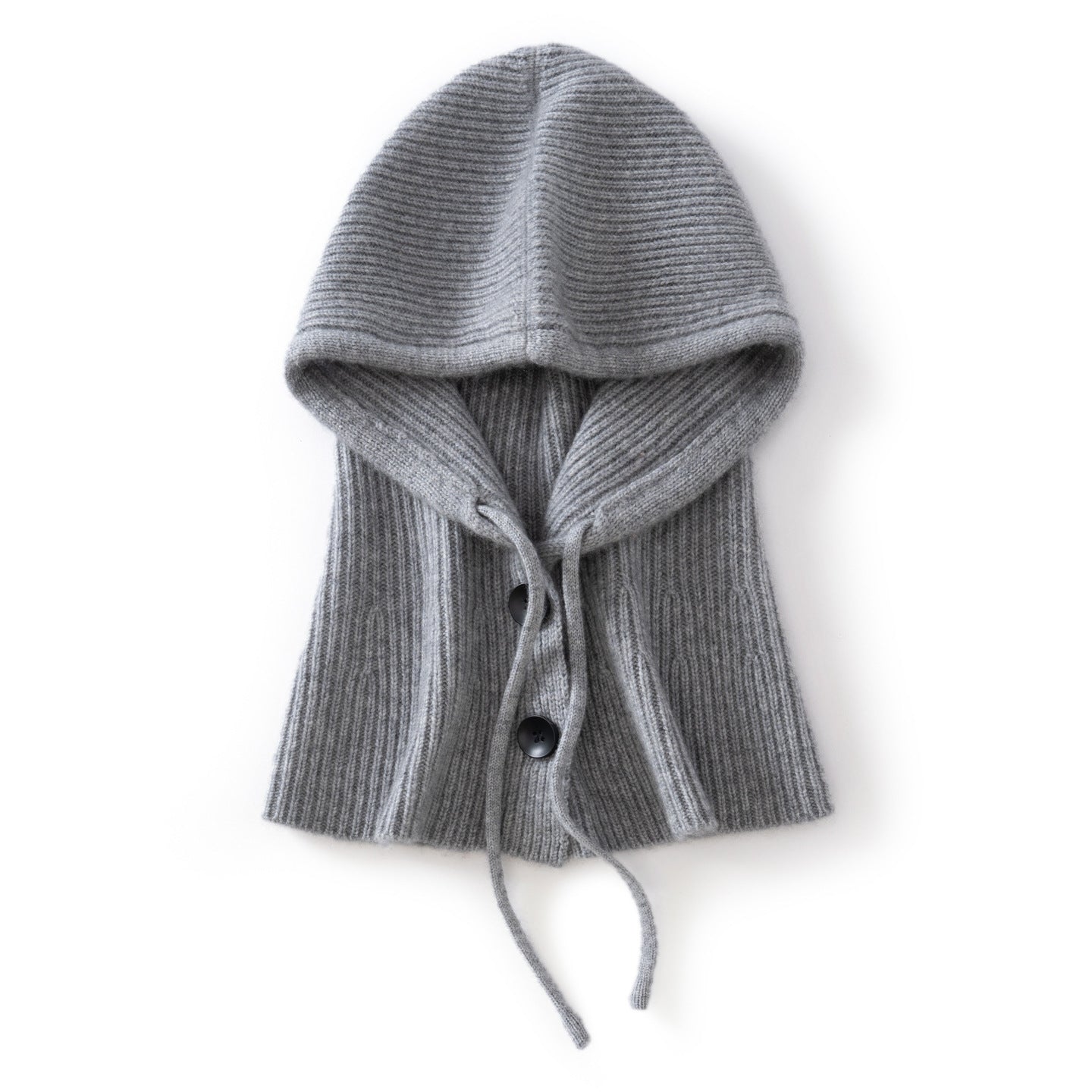 Womens Cashmere Balaclava 100% Cashmere Hooded Scarf with Adjustable Drawstring