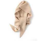 Womens Cashmere Balaclava Cashmere Hooded Scarf Cozy Knit Winter Wrap