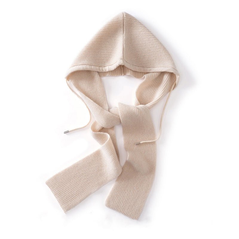 Womens Cashmere Hooded Wrap with Ties Pure Cashmere Warmer