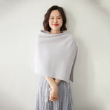 Womens Cashmere Knit Shawl Wrap Asymmetric Cashmere Shoulder Cape Off White One Size Fits Most
