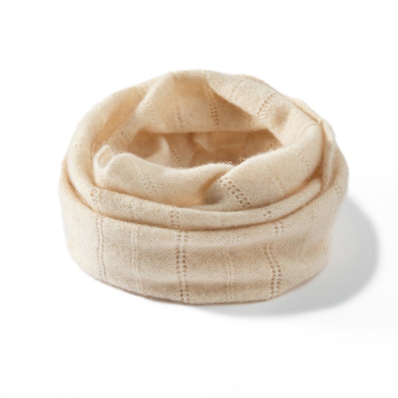 Womens Cashmere Neck Gaiter Cashmere Scarf Openwork Knit Cashmere Snood