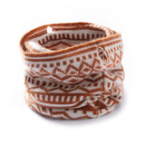 Womens Cashmere Neck Warmer Fair Isle Ear-hanging Cashmere Snood Scarf Camel M