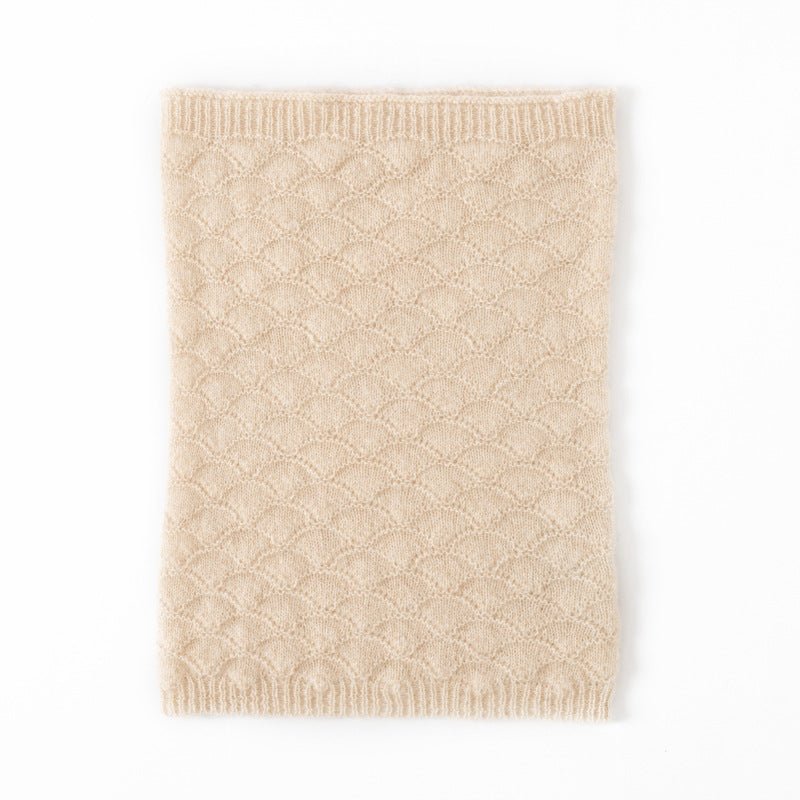 Womens Cashmere Neck Warmer Multicolor Cashmere Knit Snood Scarf Mocha Wave M