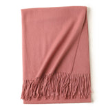 Womens Cashmere Shawl And Wraps Large Cashmere Scarf With Fringe Pink - 3 XL