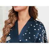 Womens Floral Print Silk Kimono Robe Pure Silk Dressing Gown