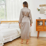 Womens Long Silk Robes 100% Pure Silk Bathrobe Silk Gown