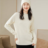 Womens Mock Neck Cashmere Sweater Long Sleeve Cashmere Pullover Ivory XS