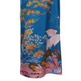 Phoenix And Crane Silk Kimono Robe Oriental Inspired Silk Kimono Blue One size fits most