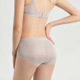 Women's silk underwear mulberry silk breathable mid-waist lace boxer briefs