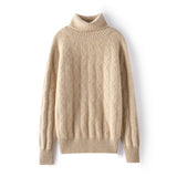 Womens Cashmere Turtleneck Sweater Diamond Knit Long Sweater