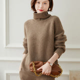 Womens Turtleneck Cashmere Sweater Ribbed Pullover Warm Cashmere Tops