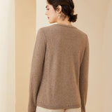 Womens V - Neck Cashmere Sweater Long Sleeve Warm Cashmere Sweater