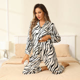 Zebra Silk Pajama Set Zebra Stripe Silk Pajamas For Women