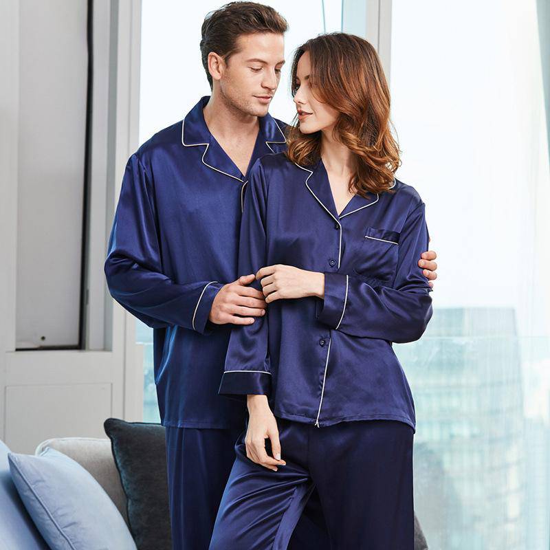 Pyjamas Couple Soie Fine, En Couple