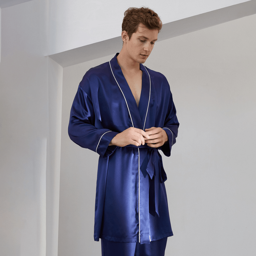 Robe kimono en soie pour hommes