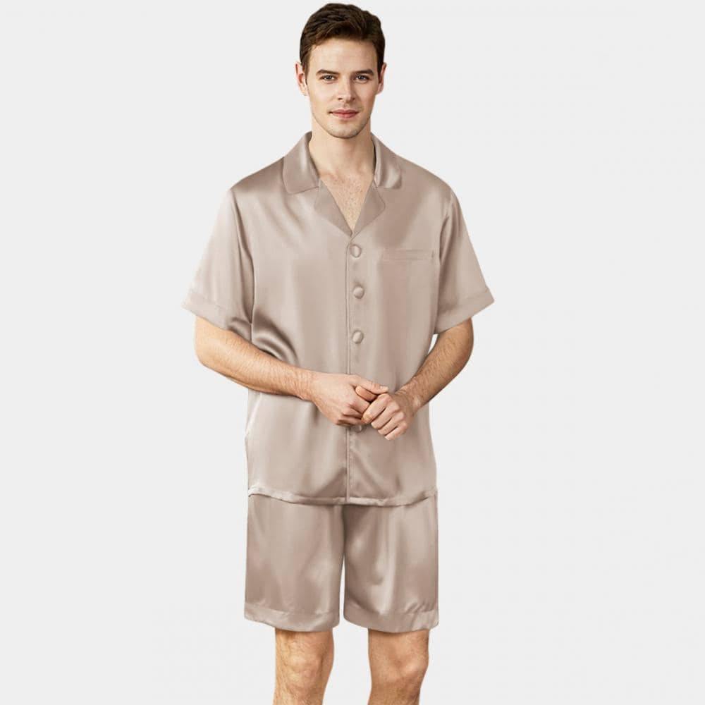 Pyjama court en soie pour hommes