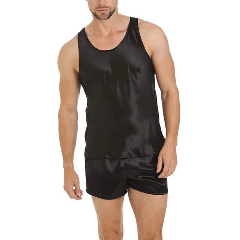Pyjamas de soie courte pour hommes