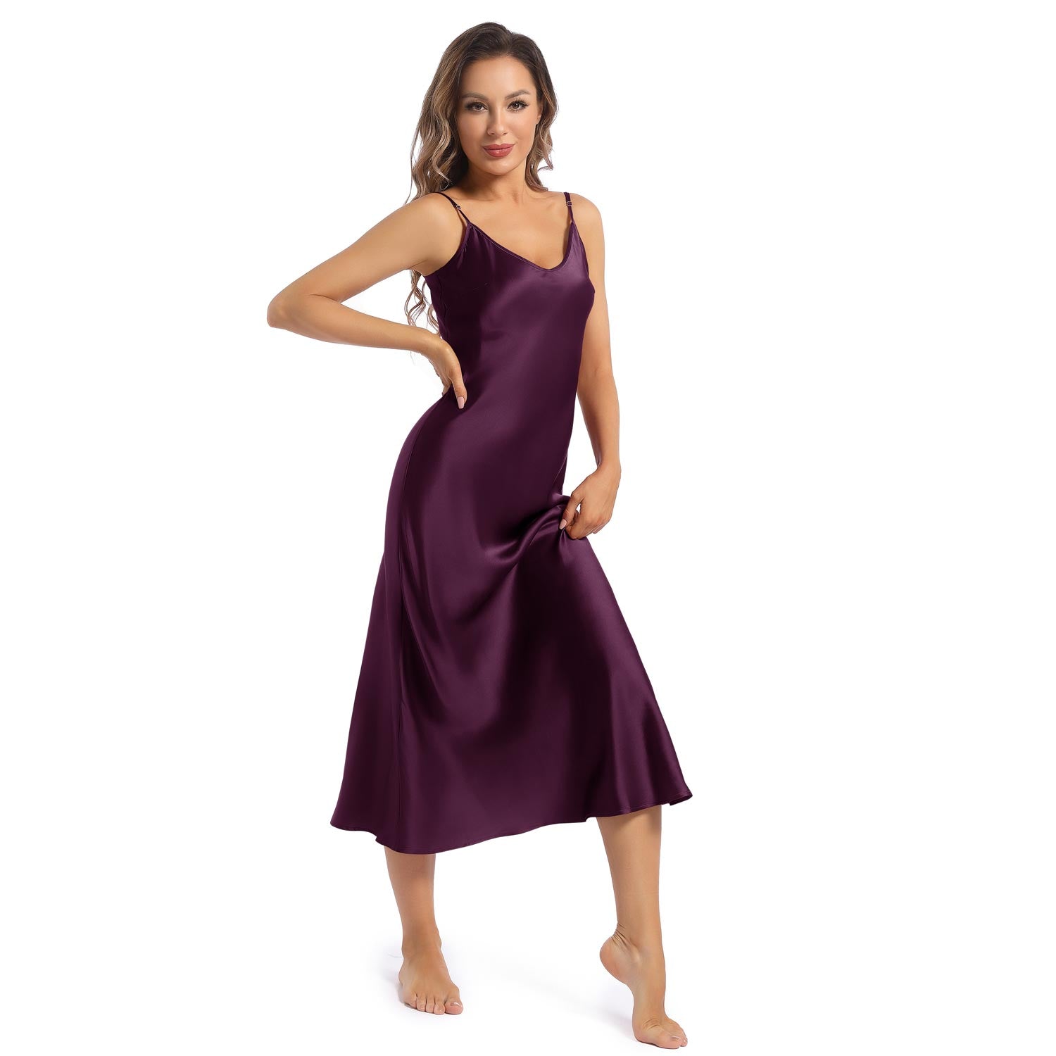 Robe en soie violette