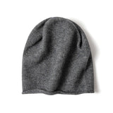 100% Cashmere Beanie Hat for Women and Men, Luxury Lightweight Cashmere Double-Layered Ski Cap for Winter - slipintosoft