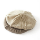 100% Cashmere Beret Hat for Women Soft Warm Ladies Cashmere Knitted Beanies Cap - slipintosoft