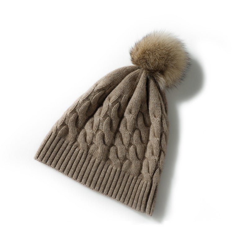 100% Cashmere Hat for Women, Luxury Cashmere Cuffed Hats Warm Winter Cap - slipintosoft